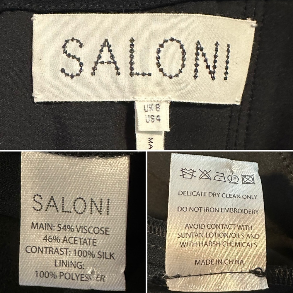 Saloni Sabine Strapless Bow Jumpsuit Black Ivory US 4 NWOT - Picture 6 of 16
